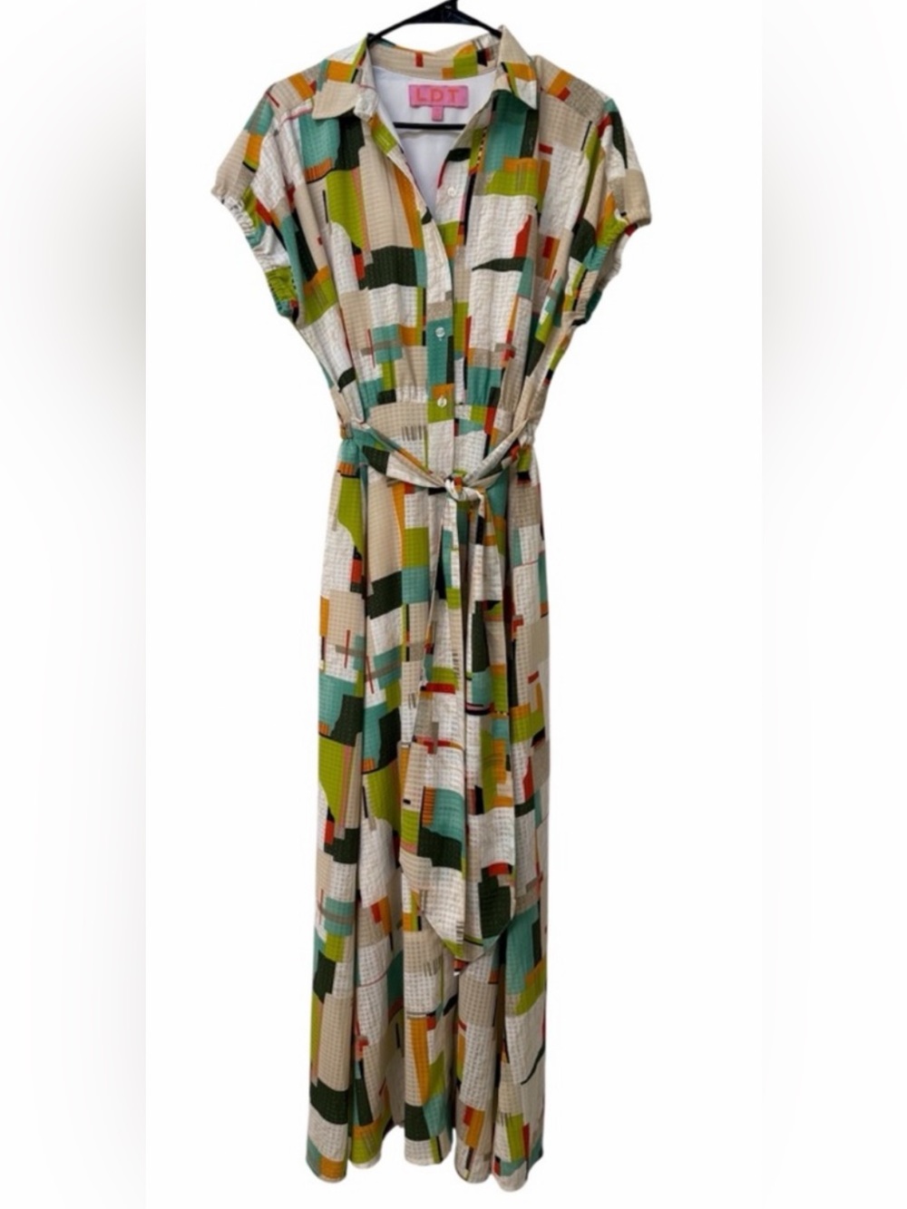 Multicolor Geometric Print Maxi Dress